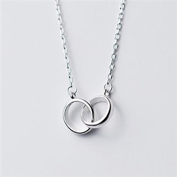 Sterling Silver Twin Hoop Necklace