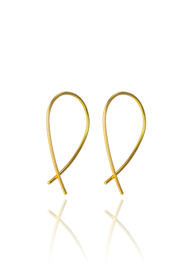 Gold Mini Crossover Earrings