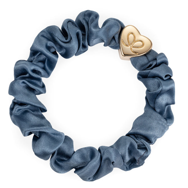 Gold Heart Silk Scrunchie