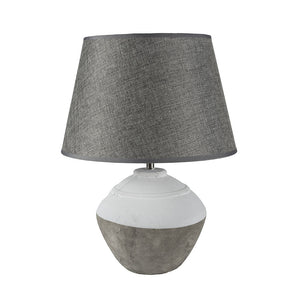 Stoneware Lamp with Grey Shade