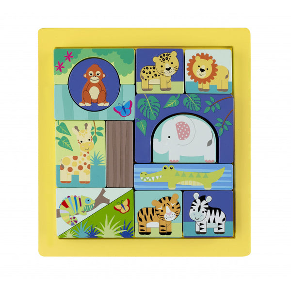 Jungle Animal Block Puzzle Tray