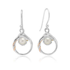 Freshwater Pearl & Sterling Silver Hoop Earrings