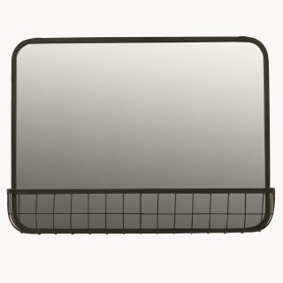 Lynfield Iron Mirror with Mesh Shelf