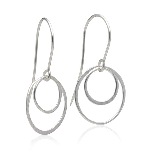 Sterling Silver Double Hoop Earrings