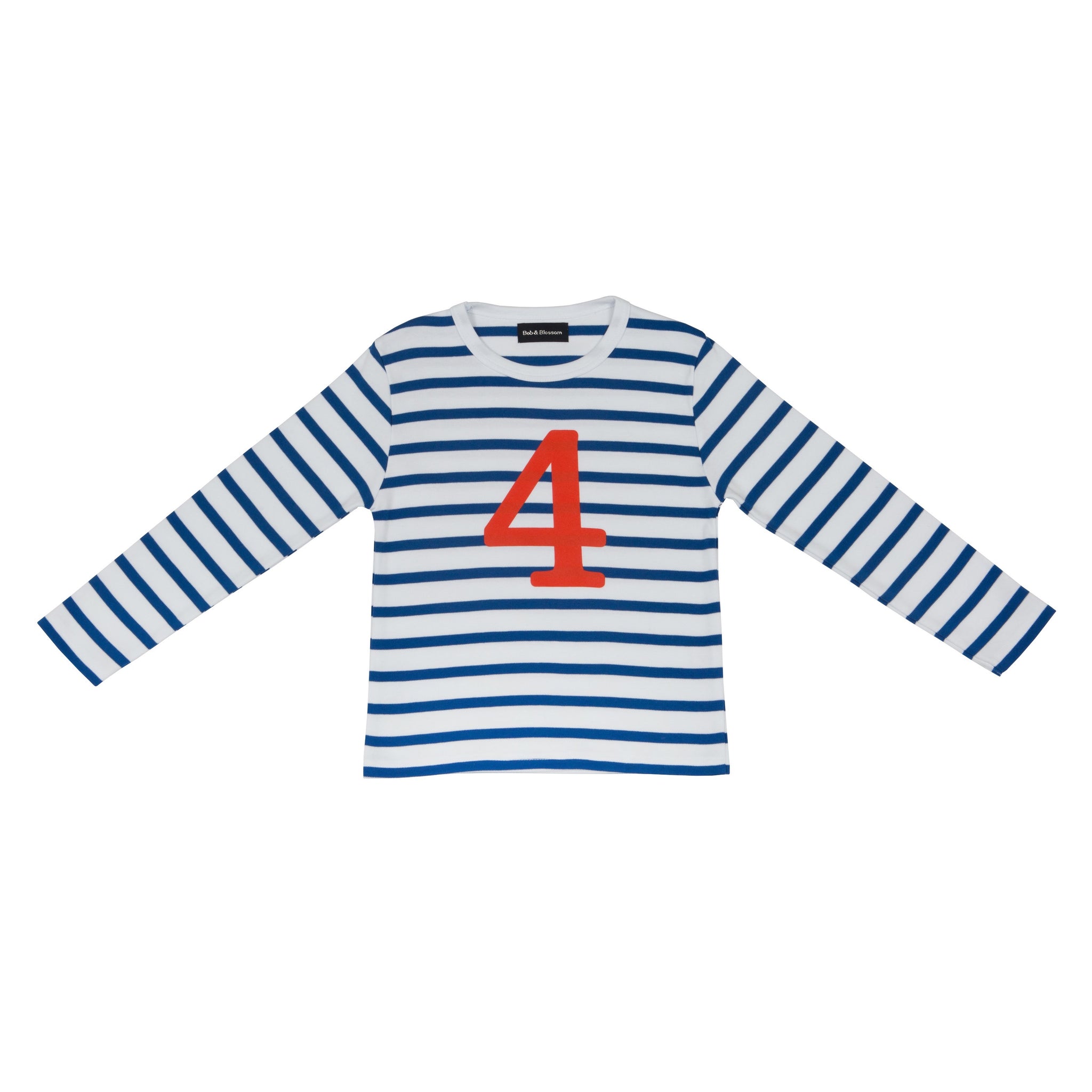Striped Number T Shirt - French Blue & White 4-5 Years