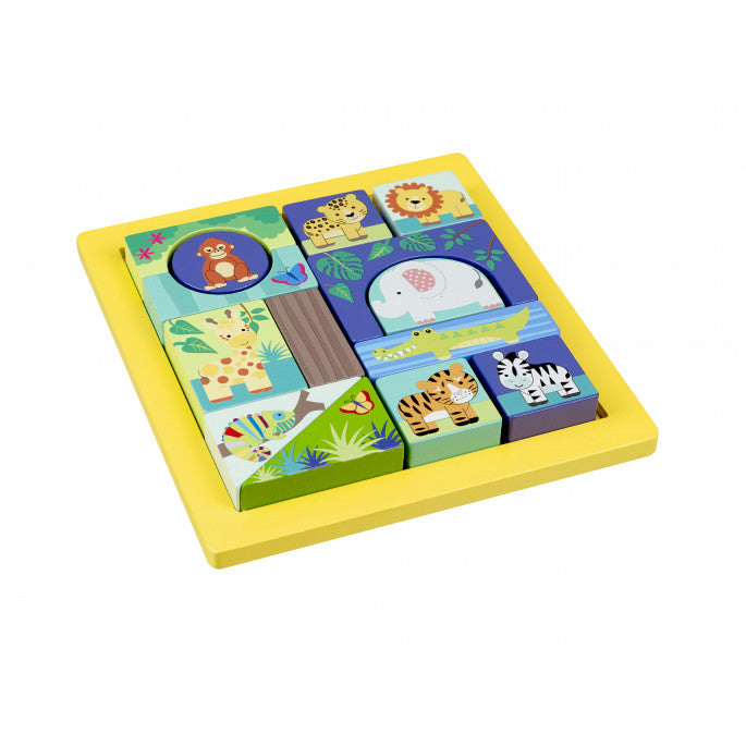 Jungle Animal Block Puzzle Tray