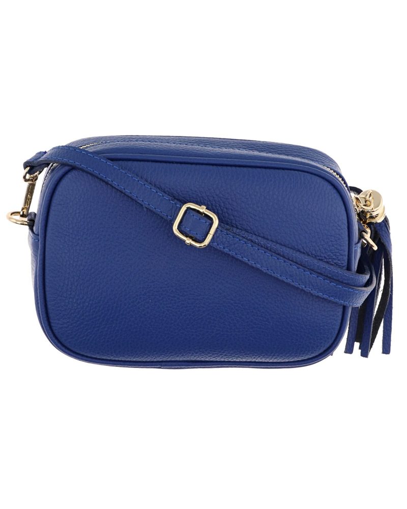 Leather Crossbody Bag - Cobalt