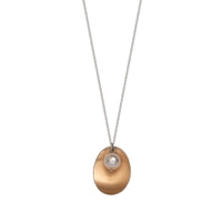 Copper Rose Oval & Pearl Necklace